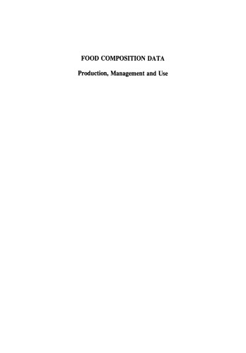 Food Composition Data: Production, Management and Use