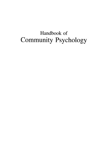 Handbook of Community Psychology