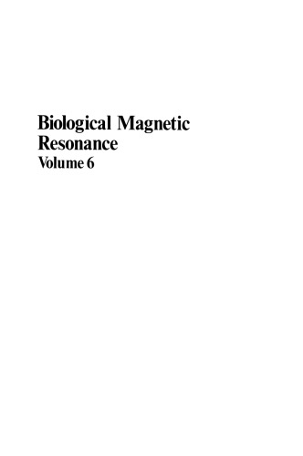 Biological Magnetic Resonance: Volume 6
