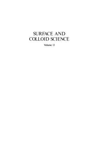Surface and Colloid Science: Volume 13