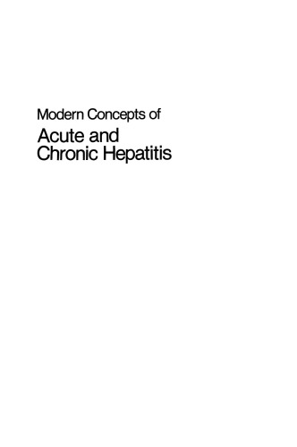 Modern Concepts of Acute and Chronic Hepatitis