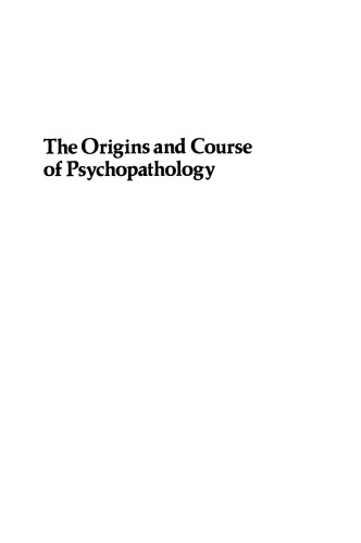 The Origins and Course of Psychopathology: Methods of Longitudinal Research