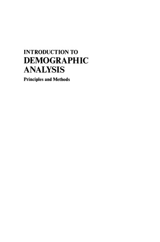 Introduction to Demographic Analysis: Principles and Methods