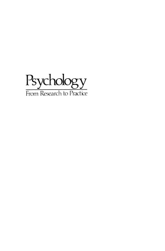 Psychology: From Research to Practice