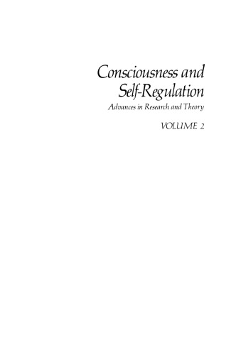 Consciousness and Self-Regulation: Advances in Research and Theory Volume 2