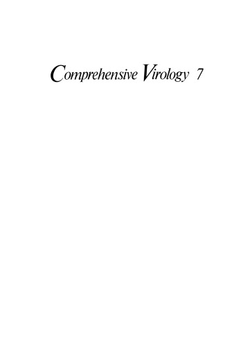 Comprehensive Virology: 7 Reproduction: Bacterial DNA Viruses