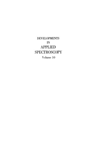 Developments in Applied Spectroscopy