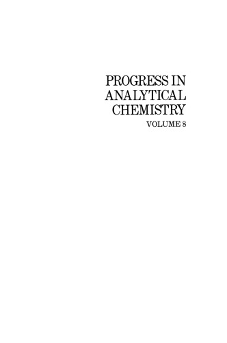 Progress in Analytical Chemistry