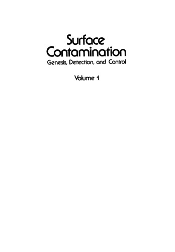 Surface Contamination: Genesis, Detection, and Control