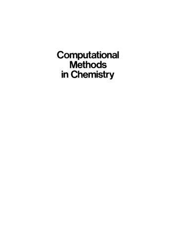 Computational Methods in Chemistry