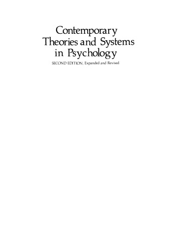Contemporary Theories and Systems in Psychology