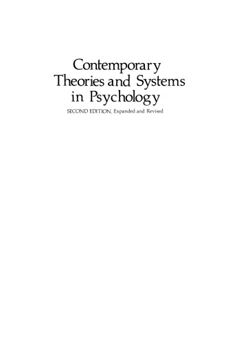 Contemporary Theories and Systems in Psychology