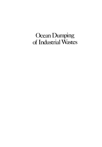Ocean Dumping of Industrial Wastes