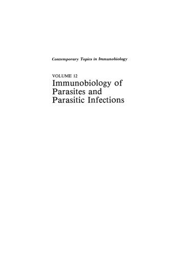 Immunobiology of Parasites and Parasitic Infections