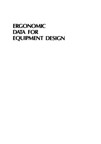 Ergonomic Data for Equipment Design