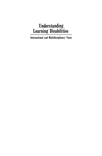 Understanding Learning Disabilities: International and Multidisciplinary Views