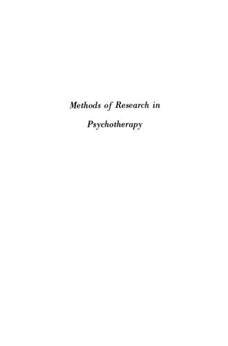 Methods of Research in Psychotherapy