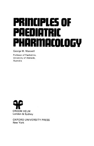 Principles of Paediatric Pharmacology