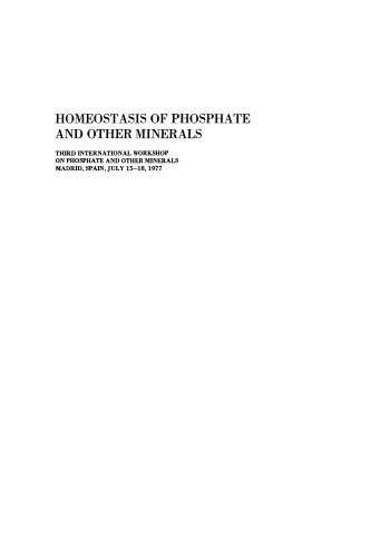 Homeostasis of Phosphate and Other Minerals