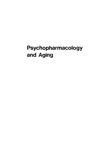 Psychopharmacology and Aging