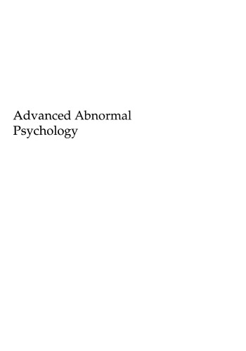 Advanced Abnormal Psychology