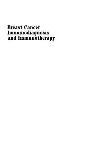 Breast Cancer Immunodiagnosis and Immunotherapy