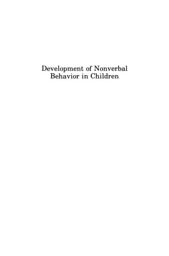 Development of Nonverbal Behavior in Children