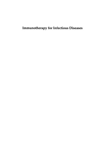 Immunotherapy for Infectious Diseases