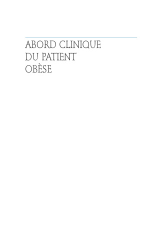 Abord Clinique Du Patient Obèse