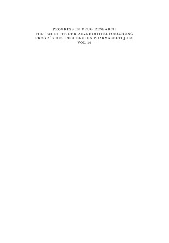 Progress in Drug Research / Fortschritte der Arzneimittelforschung / Progrès des recherches pharmaceutiques