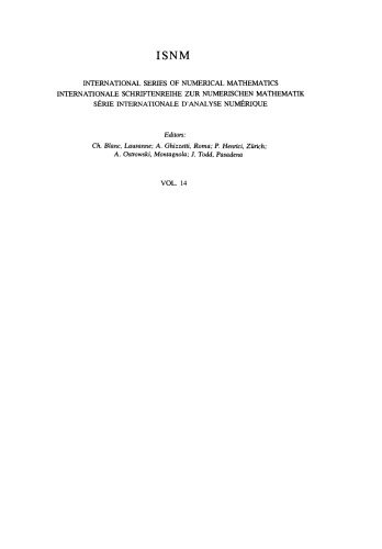 Basic Numerical Mathematics: Vol. 1: Numerical Analysis