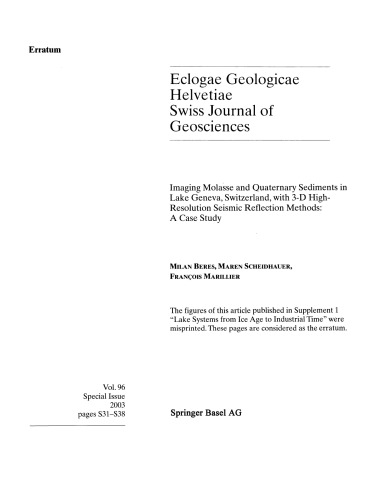 Lake Systems from the Ice Age to Industrial Time