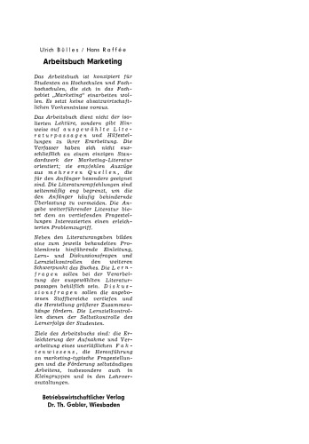 Arbeitsbuch Marketing