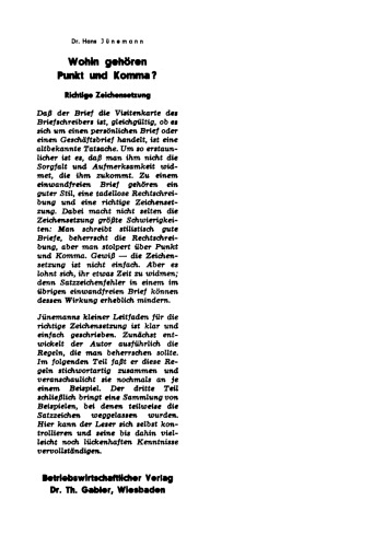 Wohin gehören Punkt und Komma?: Richtige Zeichensetzung
