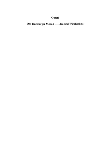 Das Harzburger Modell: — Idee und Wirklichkeit —