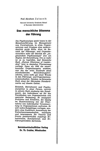 Das menschliche Dilemma der Führung