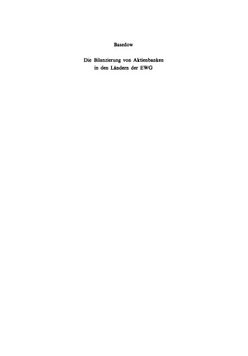 Die Bilanzierung von Aktienbanken in den Ländern der EWG