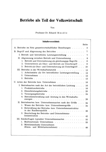 Betriebe als Teil der Volkswirtschaft
