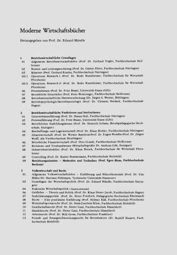 Betriebsorganisation: Methoden und Techniken