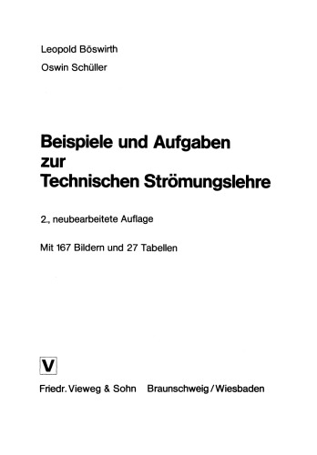 Beispiele und Aufgaben zur Technischen Strömungslehre