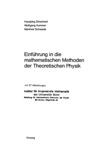 Einführung in die mathematischen Methoden der Theoretischen Physik