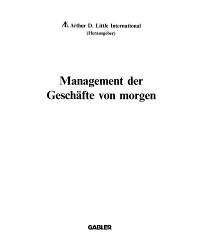 Management der Geschäfte von morgen