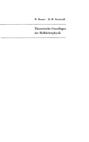 Theoretische Grundlagen der Halbleiterphysik