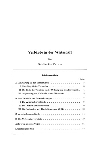 Verbände in der Wirtschaft