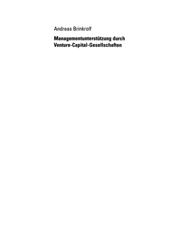 Managementunterstützung durch Venture-Capital-Gesellschaften