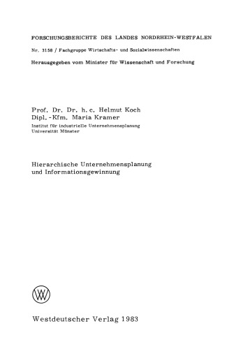 Hierarchische Unternehmensplanung und Informationsgewinnung
