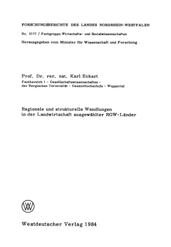 Regionale und strukturelle Wandlungen in der Landwirtschaft ausgewählter RGW-Länder