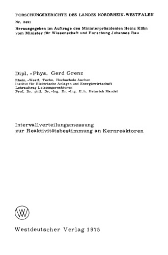 Intervallverteilungsmessung zur Reaktivitätsbestimmung an Kernreaktoren