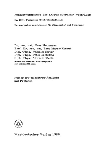 Rutherford-Rückstreu-Analysen mit Protonen