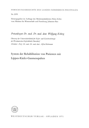 System der Rehabilitation von Patienten mit Lippen-Kiefer-Gaumenspalten